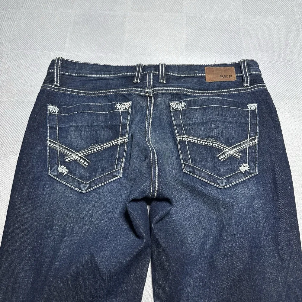 BKE Denim Carter Straight Jeans 33R (34x31)‎ Button Fly Western Classic Country